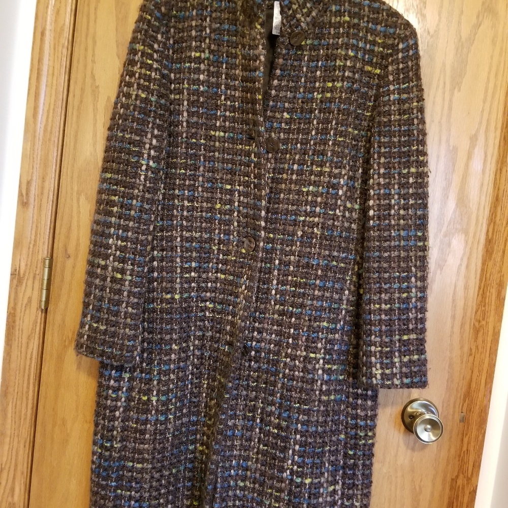 Woven wool winter long coat
